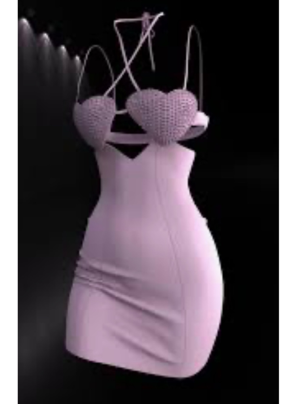 Oh Polly Pink Heart-Embellished Mini Dress